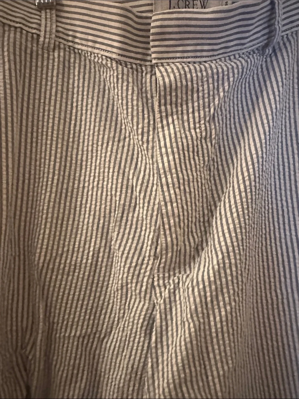 J. Crew Navy and White Striped Seersucker Shorts